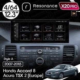 Магнітола Acura TSX 2 (2009-2014) Resonance X20 PRO 4/64 12.3" 2K QLED (Audi Style)