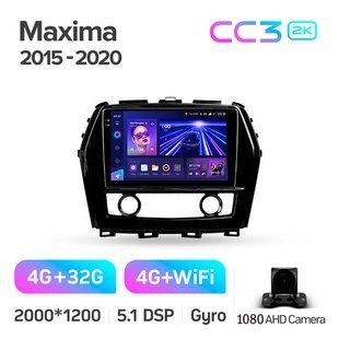 Штатна магнітола Teyes CC3 2K 4+32 Gb Nissan Maxima A36 2015-2020 10"