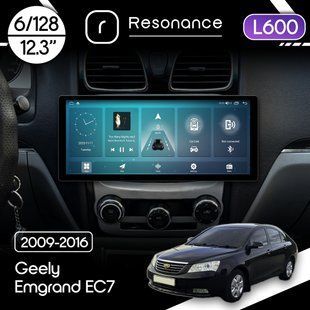 Магнітола Geely Emgrand EC7 (2009-2016) Resonance L600 6/128 12.3" QLED, 360 (Audi Style)