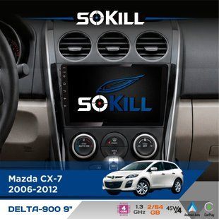 Штатна магнітола для Mazda CX-7 2006-2012 SoKill DELTA-900 9" Android 4-ядерний 2+64Гб 4x45W бездротовий CarPlay та AndroidAuto