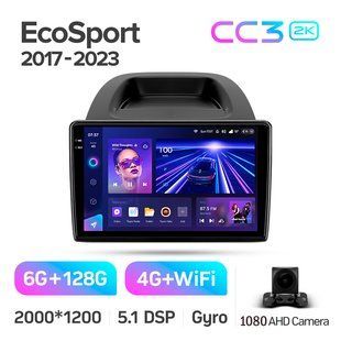 Штатна магнітола Teyes CC3 2k 6+128 Gb Ford EcoSport 2017-2023 10"