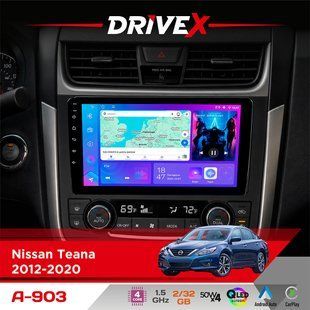 Штатна магнітола для Nissan Teana 2012-2020 DriveX A-903 QLED 9" Android 4-ядерний 2+32Гб 4x50W(TDA7851) бездротовий CarPlay та AndroidAuto