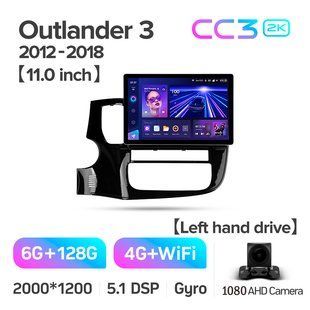 Штатная магнитола Teyes CC3 2K 6+128 Gb Mitsubishi Outlander 3 GF0W GG0W 2012-2018 (A) 11"