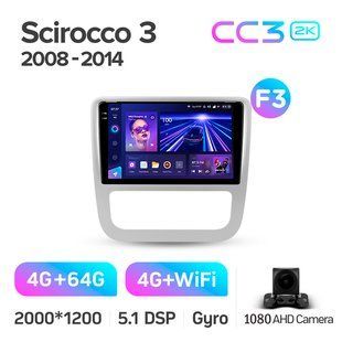 Штатна магнітола Teyes CC3 2K 4+64 Gb Volkswagen Scirocco 3 III Mk3 2008-2014 (F3) 9"