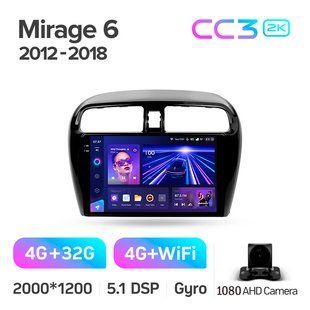 Штатная магнитола Teyes CC3 2K 4+32 Gb Mitsubishi Mirage 6 2012-2018 9"