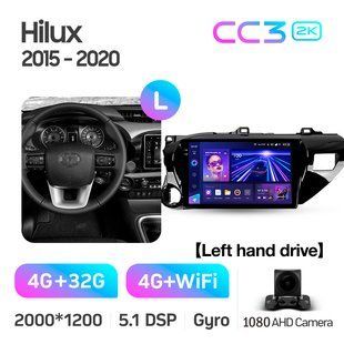 Штатна магнітола Teyes CC3 2k 4+32 Gb Toyota Hilux Pick Up AN120 2015-2020 10"