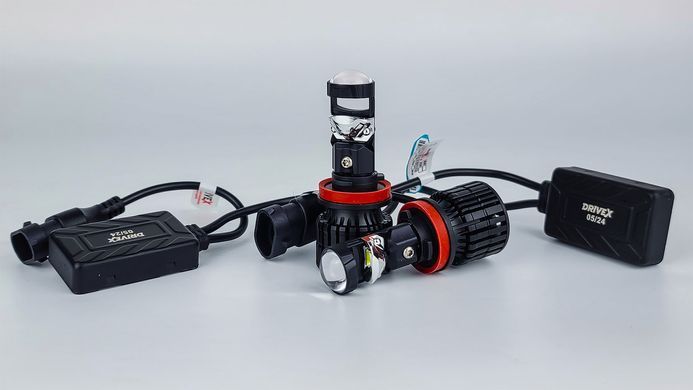 LED лампи автомобільні з лінзою DriveX LE-07 H11 6000K 55W 9-32V