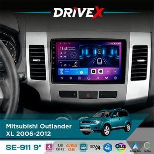 Штатна магнітола для Mitsubishi Outlander XL 2006-2012 DriveX SE-911 4+64Гб QLED 9" Android 4-ядерний 4x50W(TDA7851) DSP бездротовий CarPlay та AndroidAuto