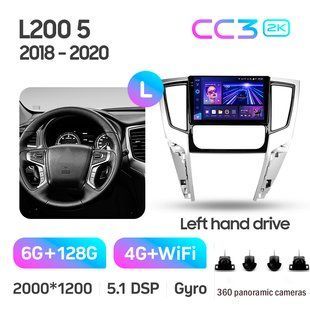 Штатная магнитола Teyes CC3 2K 6+128 Gb 360&deg; Mitsubishi L200 5 2018-2020 (F2) 9"