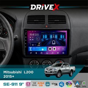 Штатна магнітола для Mitsubishi L200 2015+ DriveX SE-911 4+64Гб QLED 9" Android 4-ядерний 4x50W(TDA7851) DSP бездротовий CarPlay та AndroidAuto