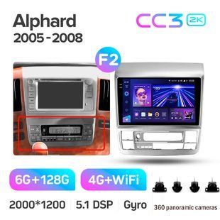 Штатна магнітола Teyes CC3 2K 6+128 Gb 360&deg; Toyota Alphard 1 H10 2005-2008 (F2) 9"