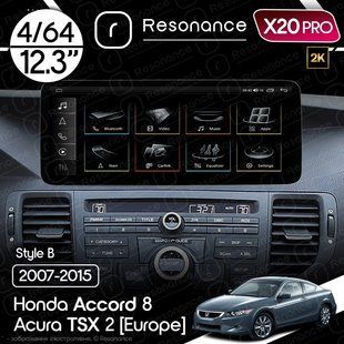 Магнітола Acura TSX 2 (2009-2014) Resonance X20 PRO 4/64 12.3" 2K QLED (Benz Style)