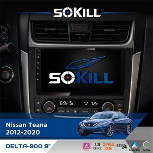 Штатна магнітола для Nissan Teana 2012-2020 SoKill DELTA-900 9" Android 4-ядерний 2+64Гб 4x45W бездротовий CarPlay та AndroidAuto