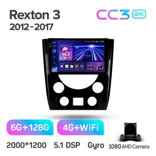 Штатна магнітола Teyes CC3 2K 6+128 Gb SsangYong Rexton Y290 III 3 2012-2017 9"