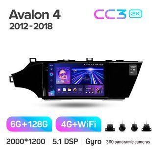 Штатна магнітола Teyes CC3 2K 6+128 Gb 360&deg; Toyota Avalon 4 IV XX40 2012 - 2018 9"