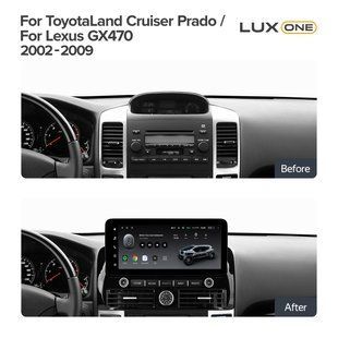 Штатная магнитола Teyes LUX ONE 6+128 Gb Toyota Land Cruiser Prado 120 3 III For Lexus GX470 GX 470 J120 2002-2009 12.3" (L2