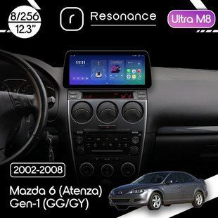 Магнітола Mazda 6 (Atenza) Gen-1 (GG, GY) (2002-2008) Resonance Ultra M8 (7862) 8/256, 12.3" QLED, 360 (BMW Style)