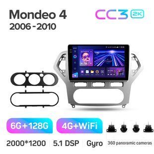 Штатна магнітола Teyes CC3 2k 6+128 Gb 360&deg; Ford Mondeo 4 2006-2010 10"