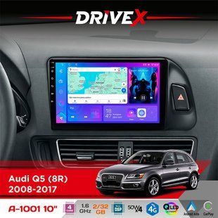 Штатна магнітола для Audi Q5 (8R) 2008-2017 DriveX A-1001 10" Android 4-ядерний 2+32Гб 4x45W бездротовий CarPlay та AndroidAuto