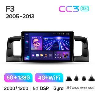 Штатна магнітола Teyes CC3 2K 6+128 Gb 360&deg; BYD F3 1 2005-2013 9"