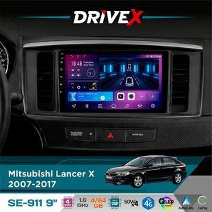 Штатна магнітола для Mitsubishi Lancer X 2007-2017 DriveX SE-911 4+64Гб QLED 9" Android 4-ядерний 4x50W(TDA7851) DSP бездротовий CarPlay та AndroidAuto