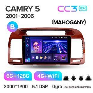 Штатна магнітола Teyes CC3 2K 6+128 Gb 360&deg; Toyota Camry 5 XV 30 2001-2006-B 9"