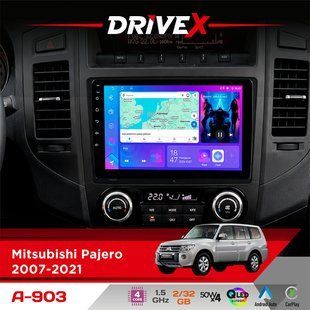 Штатна магнітола для Mitsubishi Pajero 2007-2021 DriveX A-903 QLED 9" Android 4-ядерний 2+32Гб 4x50W(TDA7851) бездротовий CarPlay та AndroidAuto