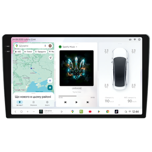 Автомобільний мультимедійний центр 10" з бездротовим CarPlay та Android Auto S4 2K QLED 10" 8x1.6GHz 4x64GB 4G TDA7851 50W DSP AK7604