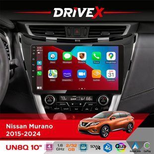 Штатна магнітола для Nissan Murano 2015-2024 DriveX UN8 QLED 10" Android 4-ядерний 2x32Гб 4x45W бездротовий CarPlay та AndroidAuto