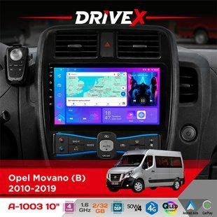 Штатна магнітола для Renault Master 2010-2019 DriveX A-1003 QLED 10" Android 2+32Гб 4-ядерний 4x50W(TDA7851) бездротовий CarPlay та AndroidAuto