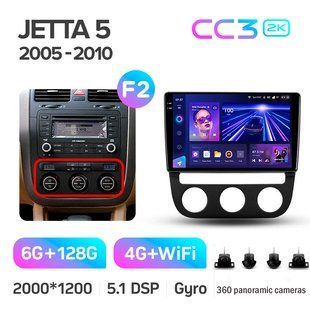 Штатная магнитола Teyes CC3 2K 6+128 Gb 360&deg; Volkswagen Jetta 5. Golf 5 2005-2010 (C) 10"