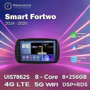 Штатна магнітола Smart Fortwo (2014-2020) M160 (2/32 Гб), HD (1280x720) QLED, GPS + CarPlay