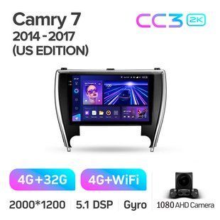 Штатна магнітола Teyes CC3 2K 4+32 Gb Toyota Camry 7 XV 50 55 North America 2014-2017 10"