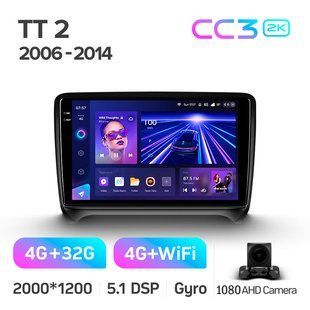 Штатна магнітола Teyes CC3 2K 4+32 Gb Audi TT 2 2006-2014 9"