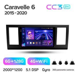 Штатная магнитола Teyes CC3 2K 6+128 Gb 360&deg; Volkswagen Caravelle 6 T6.1 T6 2015 - 2020 9"