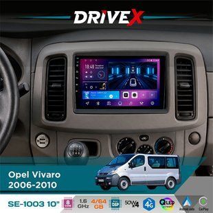 Штатна магнітола для Nissan Primastar 2006-2014 DriveX SE-1003 QLED 10" Android 8-ядерний 4+64Гб SIM-картка 3G/4G DSP 4x50W(TDA7851) бездротовий CarPlay та AndroidAuto