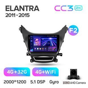 Штатная магнитола Teyes CC3 2K 4+32 Gb Hyundai Elantra 5 JK GD MD UD 2010-2016 9"