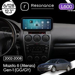 Магнітола Mazda 6 (Atenza) Gen-1 (GG/GY) (2002-2008) Resonance L600 6/128 12.3" QLED, 360 (Mercedes-Benz Style)
