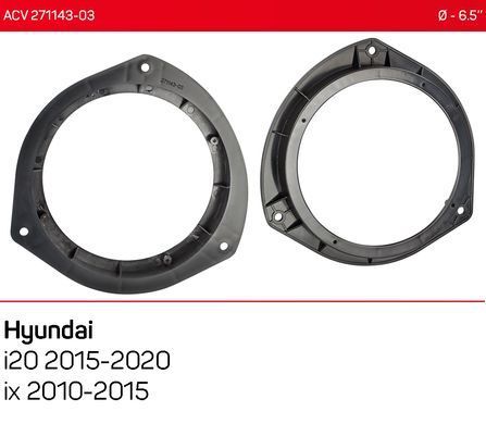 Проставки под динамики ACV 271143-03 для автомобилей Hyundai i20, ix20