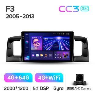 Штатна магнітола Teyes CC3 2K 4+64 Gb BYD F3 1 2005-2013 9"