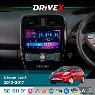 Штатна магнітола для Nissan Leaf 2010-2017 DriveX SE-911 4+64Гб QLED 9" Android 4-ядерний 4x50W(TDA7851) DSP бездротовий CarPlay та AndroidAuto