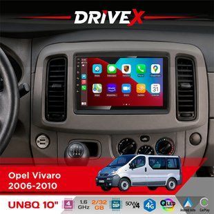 Штатна магнітола для Nissan Primastar 2006-2014 DriveX UN8 QLED 10" Android 4-ядерний 2x32Гб 4x45W бездротовий CarPlay та AndroidAuto