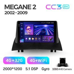 Штатна магнітола Teyes CC3 2K 4+32 Gb Renault Megane 2 2002-2009 9"