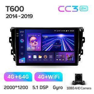 Штатна магнітола Teyes CC3 2K 4+64 Gb Zotye T600 2014-2019 10"