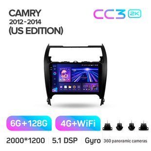 Штатна магнітола Teyes CC3 2K 6+128 Gb 360&deg; Toyota Camry 7 XV 50 55 Middle East 2012-2014 10"