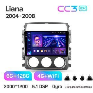 Штатна магнітола Teyes CC3 2K 6+128 Gb 360&deg; Suzuki Liana 1 2004-2008 9"