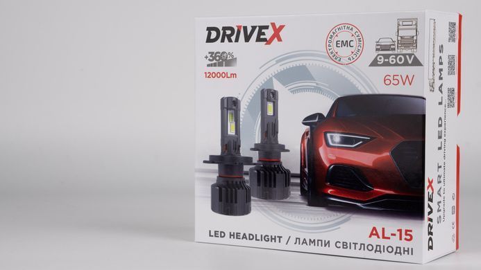 LED лампи автомобільні DriveX LED лампи серії AL-15 HIR2(9012) 65W 9-60V 5.5K к-т.