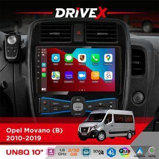 Штатна магнітола для Renault Master 2010-2019 DriveX UN8 QLED 10" Android 4-ядерний 2x32Гб 4x45W бездротовий CarPlay та AndroidAuto