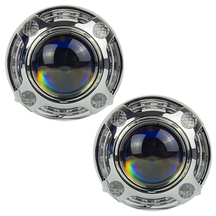 Маска декоративна для автомобільних фар DriveX MS A-106 3.0" Silver White з вбудованою підсвіткою