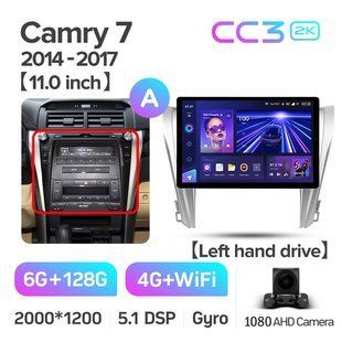 Штатна магнітола Teyes CC3 2K 6+128 Gb Toyota Camry 7 XV 50 55 2014-2017 (A) 13"